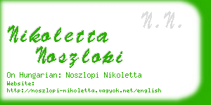 nikoletta noszlopi business card